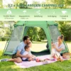 Campingtent 6 personen familiedome tent pu2000mm waterdicht, eenvoudige opbouw, staal & glasvezel, groen, 320x320x180cm 5