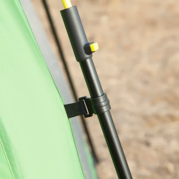 Campingtent 6 personen familiedome tent pu2000mm waterdicht, eenvoudige opbouw, staal & glasvezel, groen, 320x320x180cm 9