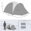 Campingtent voor 2 3 personen koepeltent met deur en gaasramen, weerbestendig met pu2000mm, inclusief draagtas in grijs 2