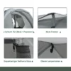 Campingtent voor 2 3 personen koepeltent met deur en gaasramen, weerbestendig met pu2000mm, inclusief draagtas in grijs 5