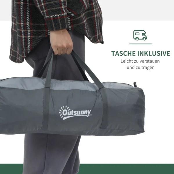 Campingtent voor 2 3 personen koepeltent met deur en gaasramen, weerbestendig met pu2000mm, inclusief draagtas in grijs 6