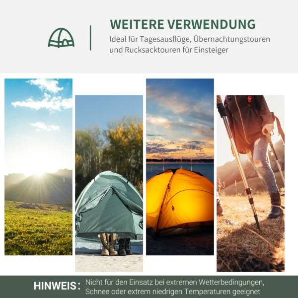 Campingtent voor 2 3 personen koepeltent met deur en gaasramen, weerbestendig met pu2000mm, inclusief draagtas in grijs 7