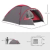 Campingtent voor 3 personen licht, stabiel waterdicht uv 50+ koepeltent met voortent deur venster, grondzeil familietent met 2000mm waterkolom tent voor camping reis trekking tuin 4