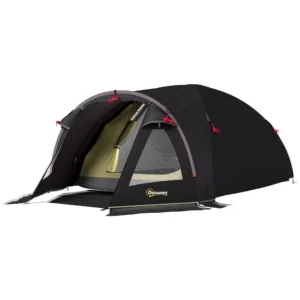 Campingtent voor 4 personen licht, stabiel waterdicht uv 50+ tunnel tent met luifel zijdeur&venster, grondzeil familietent met 3000mm waterkolom tent voor camping reis trekking tuin 1