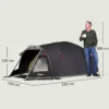 Campingtent voor 4 personen licht, stabiel waterdicht uv 50+ tunnel tent met luifel zijdeur&venster, grondzeil familietent met 3000mm waterkolom tent voor camping reis trekking tuin 4