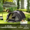 Campingtent voor 4 personen licht, stabiel waterdicht uv 50+ tunnel tent met luifel zijdeur&venster, grondzeil familietent met 3000mm waterkolom tent voor camping reis trekking tuin 5