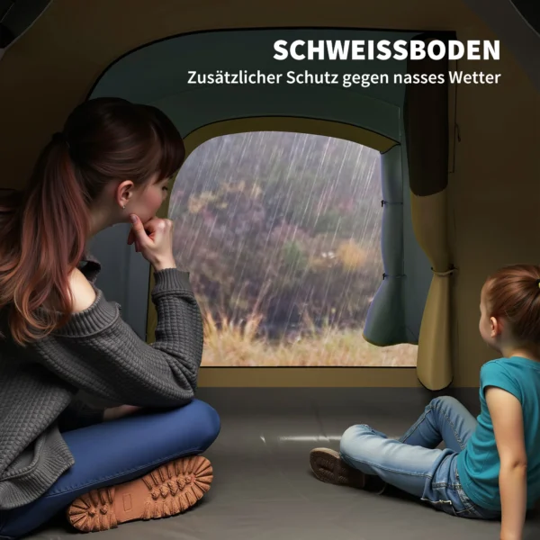 Campingtent voor 4 personen, waterdicht tunnel tent met 2 deuren haken grondzeil draagtas, familietent met 2000mm waterkolom tent voor camping reis trekking tuin 6
