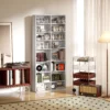 Cd dvd blueray rek cd standaard voor maximaal 640 cds of 360 dvds of 430 blurays opslag boekenrek mediarek voor de woonkamer 78,5 x 24 x 175 cm wit 2