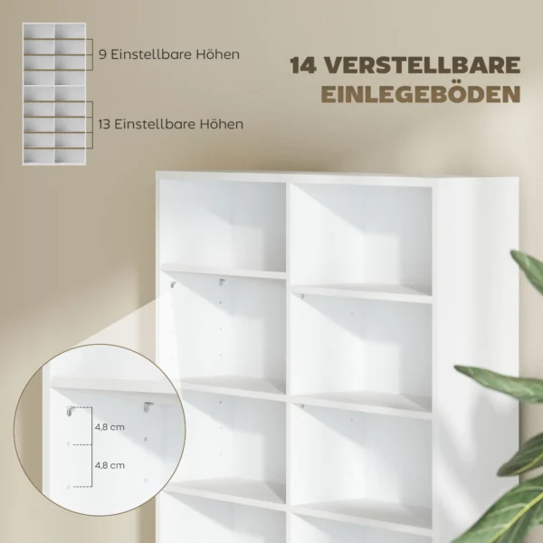 Cd dvd blueray rek cd standaard voor maximaal 640 cds of 360 dvds of 430 blurays opslag boekenrek mediarek voor de woonkamer 78,5 x 24 x 175 cm wit 6