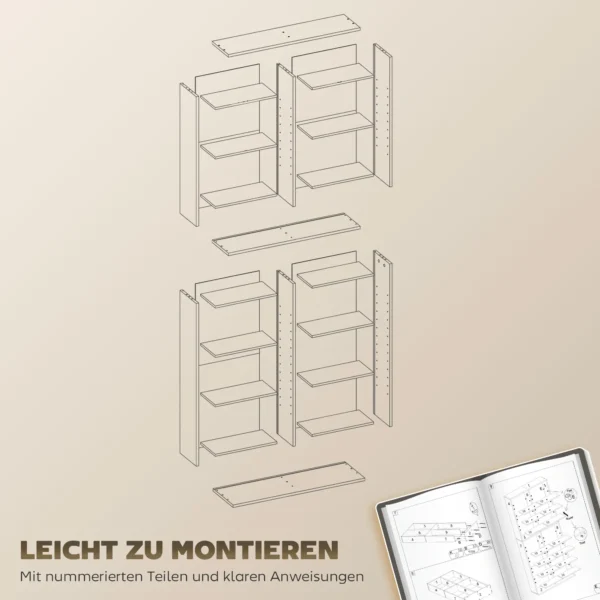Cd dvd blueray rek cd standaard voor maximaal 640 cds of 360 dvds of 430 blurays opslag boekenrek mediarek voor de woonkamer 78,5 x 24 x 175 cm wit 8