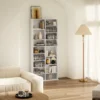 Cd dvd blueray rek cd standaard voor maximaal 640 cds of 360 dvds of 430 blurays opslag boekenrek mediarek voor de woonkamer 78,5 x 24 x 175 cm wit 9