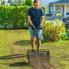 Compoststrooier 300l 61x40cm meststrooier gazon tuin tuinstrooier met t handvat gaasmand metaal zaadstrooier veenmosstrooier grasstrooier grasverzorging voor compost, mest meststof zaad zwart 2