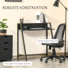 Computertafel stijlvolle bureau met opbergruimte en kabelbeheer, metaal zwart 84x45x85cm voor thuis kantoor en werkkamer 6