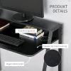 Computertafel stijlvolle bureau met opbergruimte en kabelbeheer, metaal zwart 84x45x85cm voor thuis kantoor en werkkamer 7