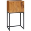 Console tafel gangtafel met kast in industrieel ontwerp, bijzettafel, staal, natuur, 40x30x76 cm 1