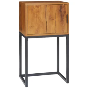 Console tafel gangtafel met kast in industrieel ontwerp, bijzettafel, staal, natuur, 40x30x76 cm 1