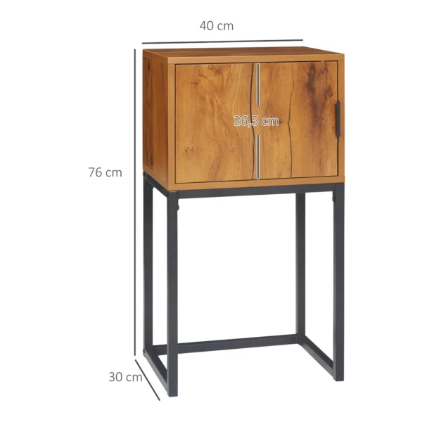 Console tafel gangtafel met kast in industrieel ontwerp, bijzettafel, staal, natuur, 40x30x76 cm 4