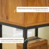 Console tafel gangtafel met kast in industrieel ontwerp, bijzettafel, staal, natuur, 40x30x76 cm 6