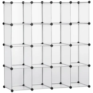 Diy kubus opbergsysteem 16 kubussen opbergdoos kunststofkast wit 125x32x125cm ideaal voor kinderkamer & woonkamer 1