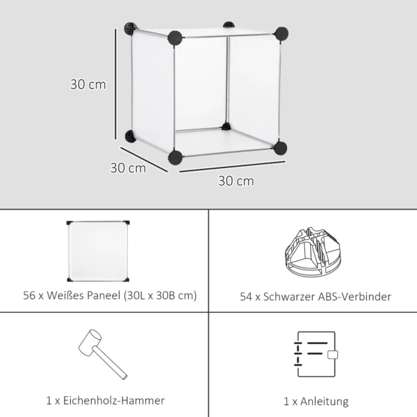 Diy kubus opbergsysteem 16 kubussen opbergdoos kunststofkast wit 125x32x125cm ideaal voor kinderkamer & woonkamer 7