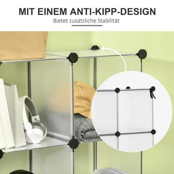 Diy kubus opbergsysteem 16 kubussen opbergdoos kunststofkast wit 125x32x125cm ideaal voor kinderkamer & woonkamer 8
