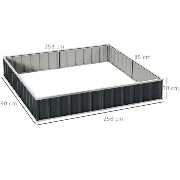 Diy stalen verhoogd tuinbed in t vorm met plantenlabels & handschoenen, donkergrijs voor eenvoudig tuinieren 4