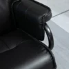 Draaibare fauteuil met ligfunctie relaxfauteuil tv fauteuil met kruk kantelbare rugleuning kunstleer staal zwart 10
