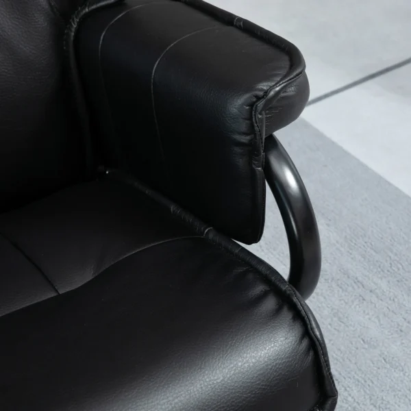 Draaibare fauteuil met ligfunctie relaxfauteuil tv fauteuil met kruk kantelbare rugleuning kunstleer staal zwart 10