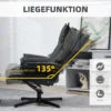Draaibare fauteuil met ligfunctie relaxfauteuil tv fauteuil met kruk kantelbare rugleuning kunstleer staal zwart 5