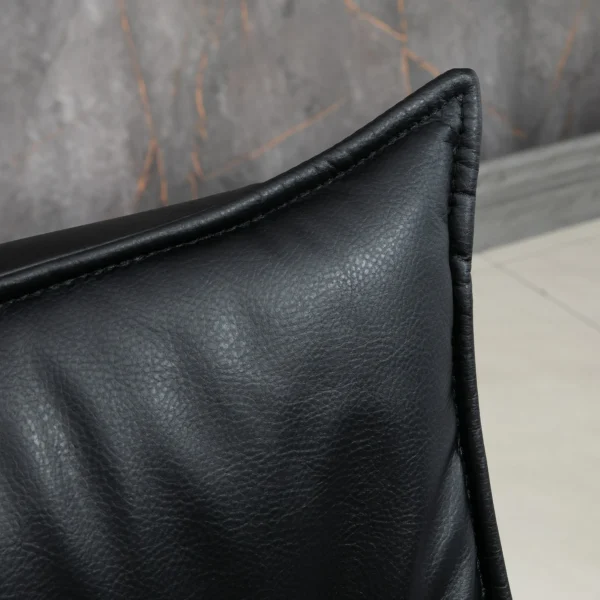 Draaibare fauteuil met ligfunctie relaxfauteuil tv fauteuil met kruk kantelbare rugleuning kunstleer staal zwart 9