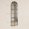 Driedelige wandspiegel, boogvormige spiegel met metalen frame, decoratieve hangspiegel, vensterspiegel voor badkamer woonkamer zwart 4