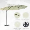 Dubbele parasol hangparasol dubbele scherm met kruk verstelbare tuinparasol zonwering metaal crèmewit 440 x 270 x 250 cm 6