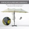 Dubbele parasol hangparasol dubbele scherm met kruk verstelbare tuinparasol zonwering metaal crèmewit 440 x 270 x 250 cm 7