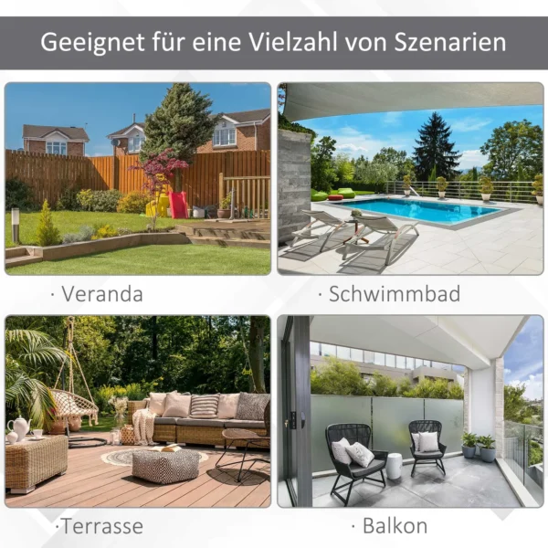 Dubbele parasol hangparasol dubbele scherm met kruk verstelbare tuinparasol zonwering metaal crèmewit 440 x 270 x 250 cm 8