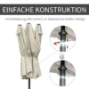 Dubbele tuinparasol terrasparasol met handzwengel en parasolvoet, ovaal 460 x 270 x 240 cm in crèmewit 7