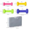 Dumbbell set kort halter set met koffer 4 halterparen 0,5 1 1,5 2 kg draagbaar voor thuis en fitnessruimte ijzer kunststof 4