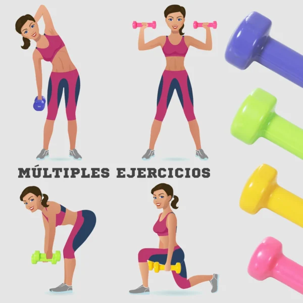 Dumbbell set kort halter set met koffer 4 halterparen 0,5 1 1,5 2 kg draagbaar voor thuis en fitnessruimte ijzer kunststof 5