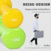 Dumbbell set kort halter set met koffer 4 halterparen 0,5 1 1,5 2 kg draagbaar voor thuis en fitnessruimte ijzer kunststof 7