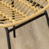 Eetkamerstoel 2 delige set keukenstoel met rugleuning in rattan look, staal, geel, 44x58x85cm voor eetkamer & woonkamer 10