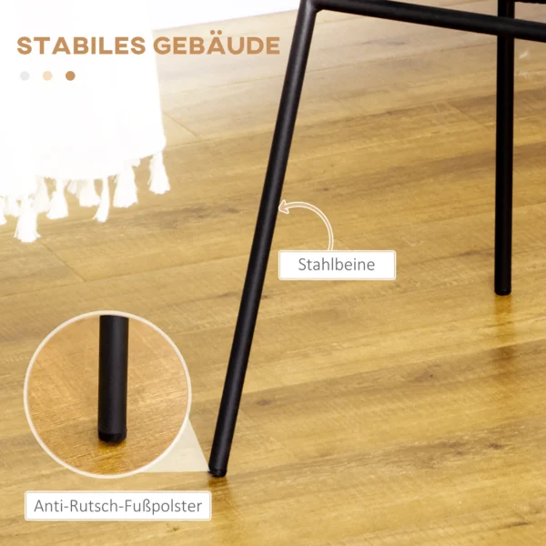 Eetkamerstoel 2 delige set keukenstoel met rugleuning in rattan look, staal, geel, 44x58x85cm voor eetkamer & woonkamer 6