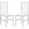Eetkamerstoelen, set van 2 keukenstoelen, eetstoel met rugleuning, woonkamerstoel, tot 120 kg belastbaar, grenenhout, wit 1