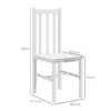 Eetkamerstoelen, set van 2 keukenstoelen, eetstoel met rugleuning, woonkamerstoel, tot 120 kg belastbaar, grenenhout, wit 4