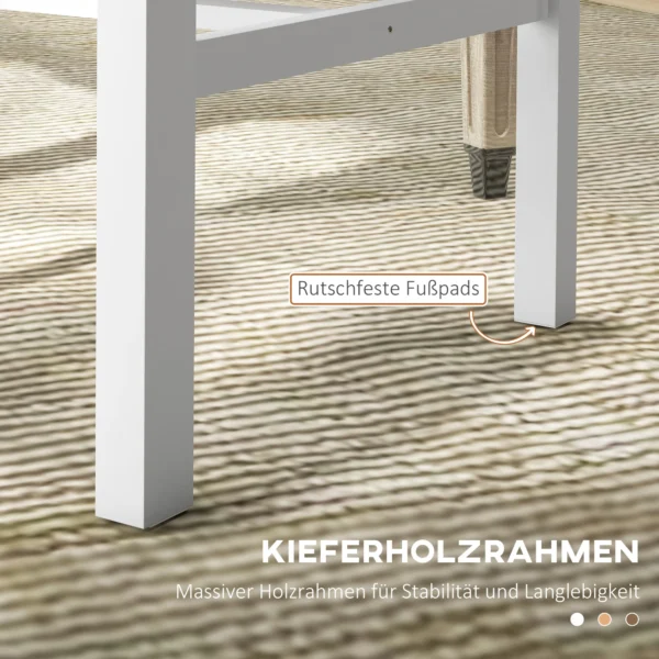 Eetkamerstoelen, set van 2 keukenstoelen, eetstoel met rugleuning, woonkamerstoel, tot 120 kg belastbaar, grenenhout, wit 7