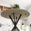 Eettafel, ronde keukentafel voor 2 personen in industriële stijl met stalen poten, eetkamertafel voor eetkamer, keuken, eiken Ø80 x 75 cm 10