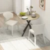 Eettafel, ronde keukentafel voor 2 personen in industriële stijl met stalen poten, eetkamertafel voor eetkamer, keuken, eiken Ø80 x 75 cm 9