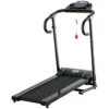 Elektrisch opvouwbare loopband 500w 0,8 10km/u met lcd display & mobiele telefoonhouder in zwart 123x62x117cm voor thuis 1