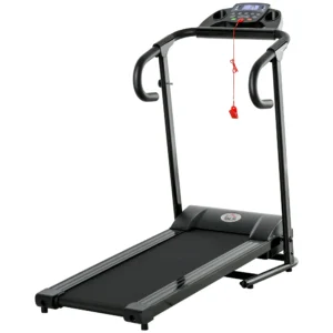 Elektrisch opvouwbare loopband 500w 0,8 10km/u met lcd display & mobiele telefoonhouder in zwart 123x62x117cm voor thuis 1