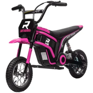 Elektrische motorfiets kinderen elektrische motorfiets met 24v 350w motor, 8 16 kmh snelheidsmodus, 12 inch luchtbanden, elektrische motorfiets met muziek koplamp, moto cross voor kinderen 8–12 jaar roze 1