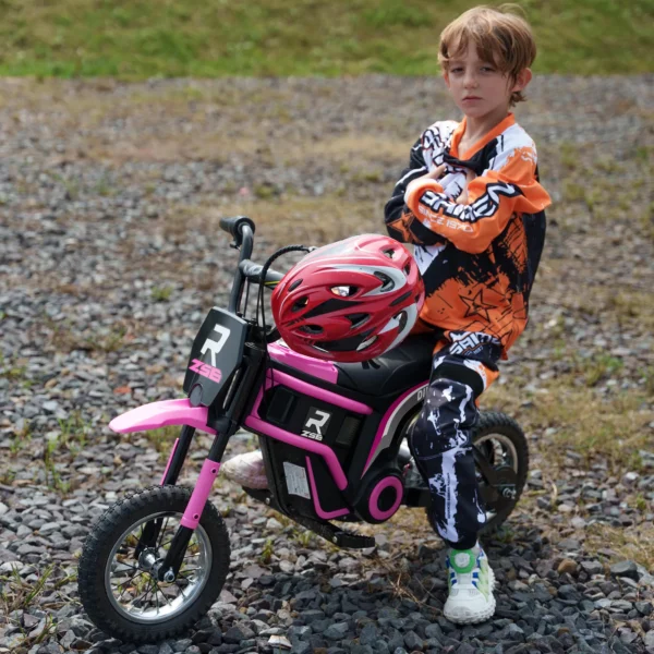 Elektrische motorfiets kinderen elektrische motorfiets met 24v 350w motor, 8 16 kmh snelheidsmodus, 12 inch luchtbanden, elektrische motorfiets met muziek koplamp, moto cross voor kinderen 8–12 jaar roze 2