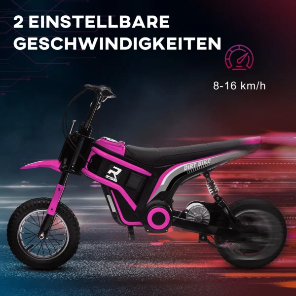 Elektrische motorfiets kinderen elektrische motorfiets met 24v 350w motor, 8 16 kmh snelheidsmodus, 12 inch luchtbanden, elektrische motorfiets met muziek koplamp, moto cross voor kinderen 8–12 jaar roze 6